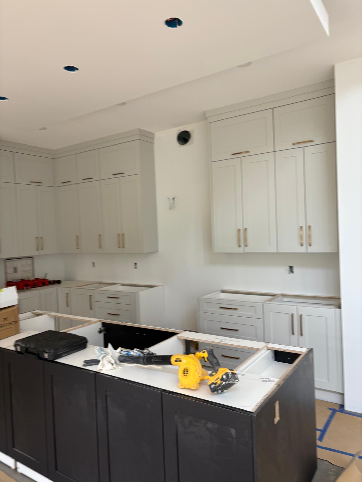 Cabinet installation progress