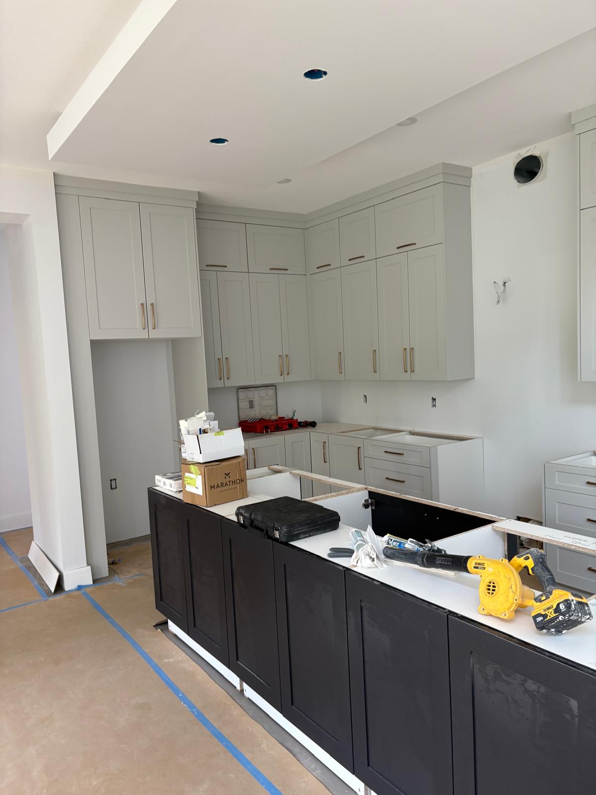 Gray kitchen cabinets